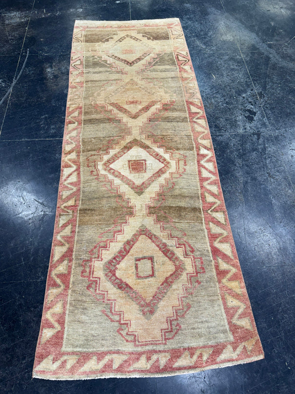 Turkish Vintage Runner Rug 3'2'' x 9' #24869