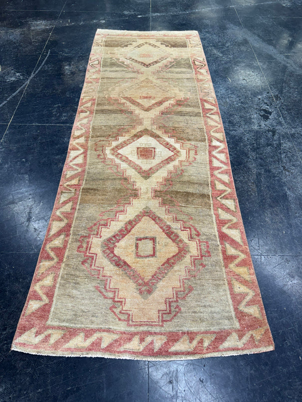 Turkish Vintage Runner Rug 3'2'' x 9' #24869