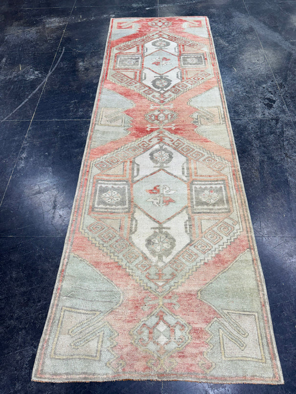 Turkish Vintage Runner Rug 3'2'' x 10'2'' #24861