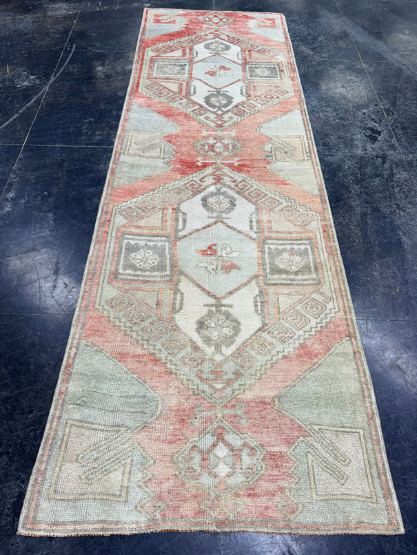 Turkish Vintage Runner Rug 3'2'' x 10'2'' #24861
