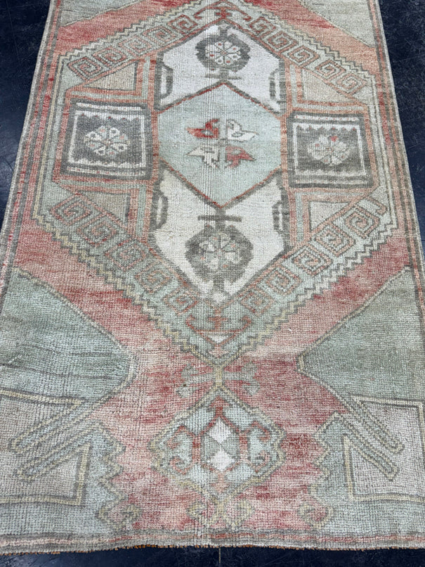 Turkish Vintage Runner Rug 3'2'' x 10'2'' #24861