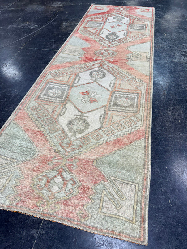 Turkish Vintage Runner Rug 3'2'' x 10'2'' #24861