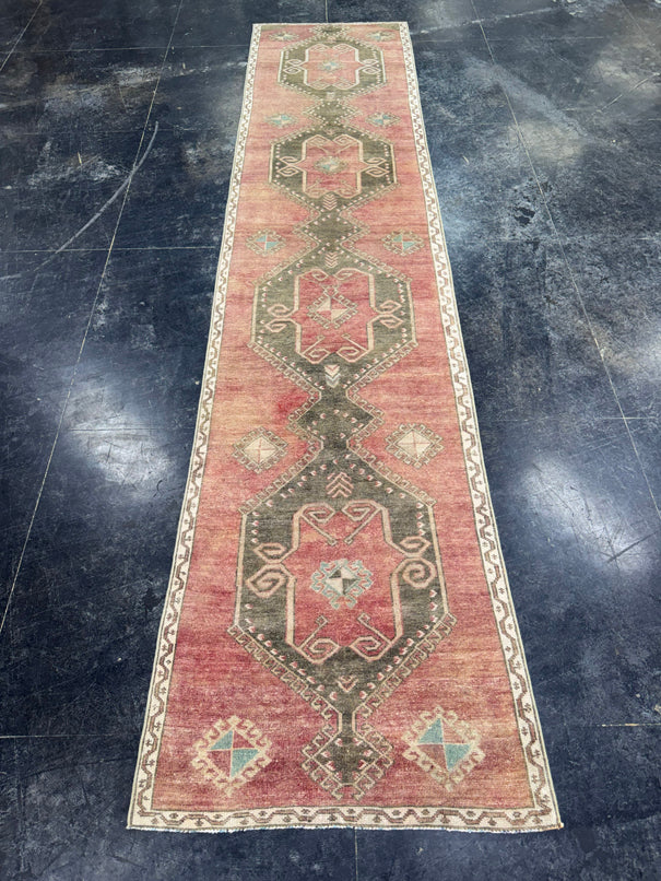 Turkish Vintage Runner Rug 3' x 13'6'' #24857