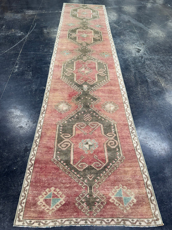 Turkish Vintage Runner Rug 3' x 13'6'' #24857