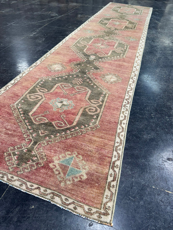 Turkish Vintage Runner Rug 3' x 13'6'' #24857
