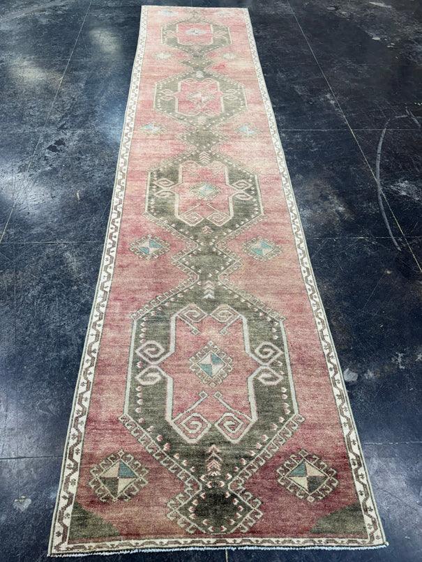 Turkish Vintage Runner Rug 3' x 13'6'' #24857