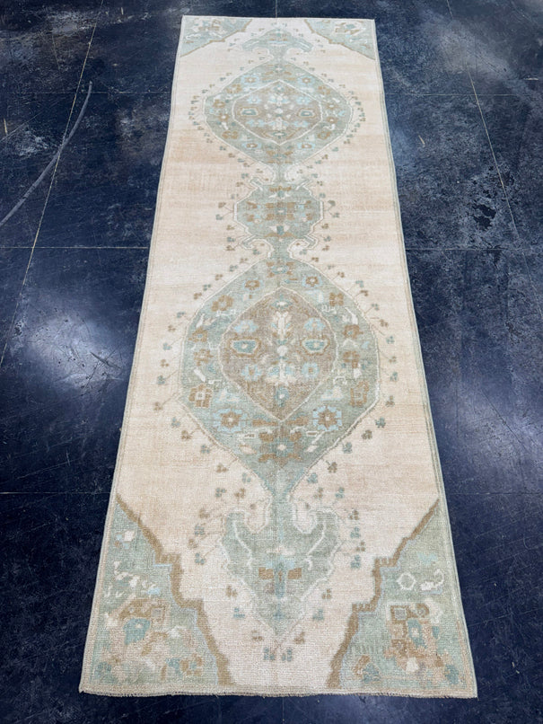 Turkish Vintage Runner Rug 3'2'' x 9'7'' #24853