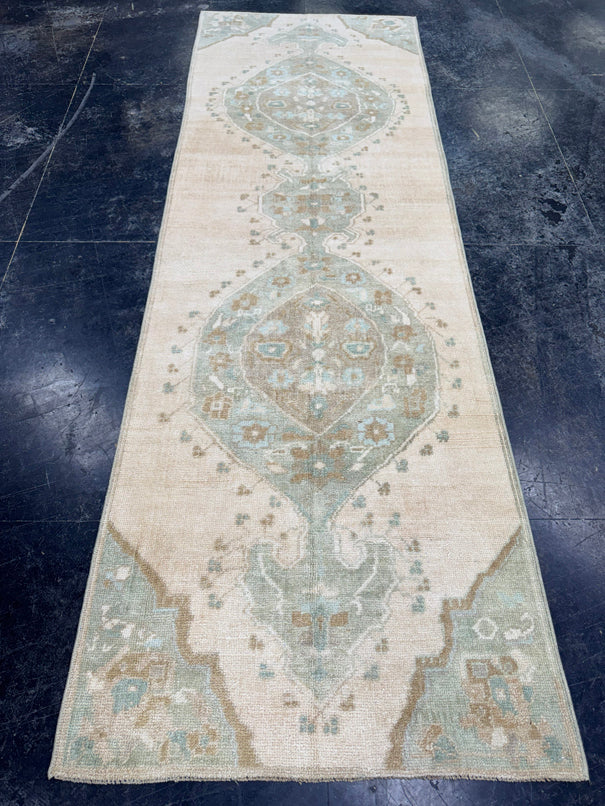 Turkish Vintage Runner Rug 3'2'' x 9'7'' #24853