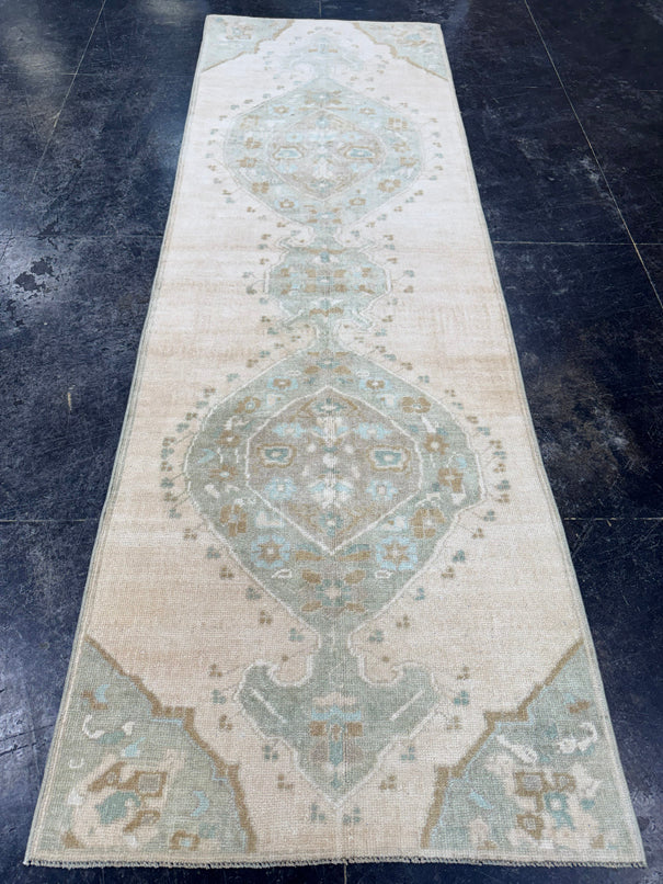 Turkish Vintage Runner Rug 3'2'' x 9'7'' #24853