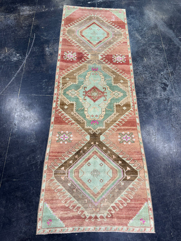 Turkish Vintage Runner Rug 3'2'' x 9'8'' #24854