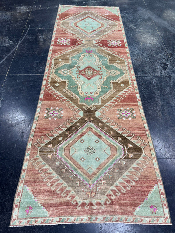 Turkish Vintage Runner Rug 3'2'' x 9'8'' #24854