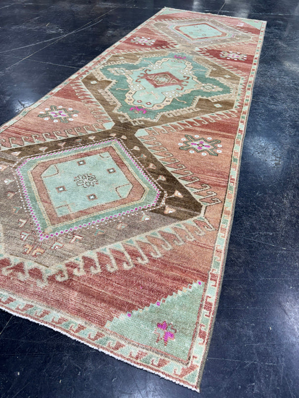 Turkish Vintage Runner Rug 3'2'' x 9'8'' #24854
