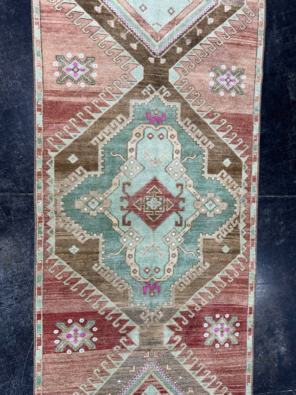 Turkish Vintage Runner Rug 3'2'' x 9'8'' #24854