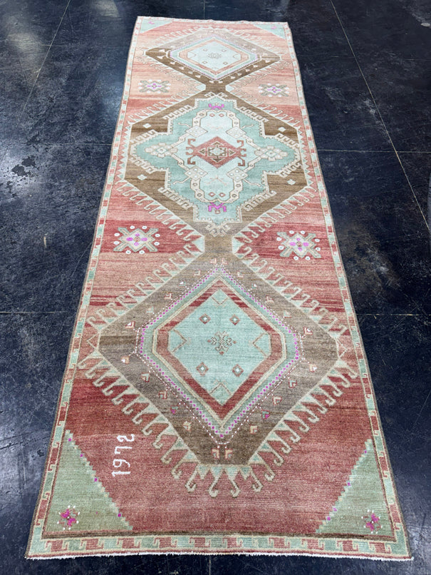 Turkish Vintage Runner Rug 3'2'' x 9'8'' #24854