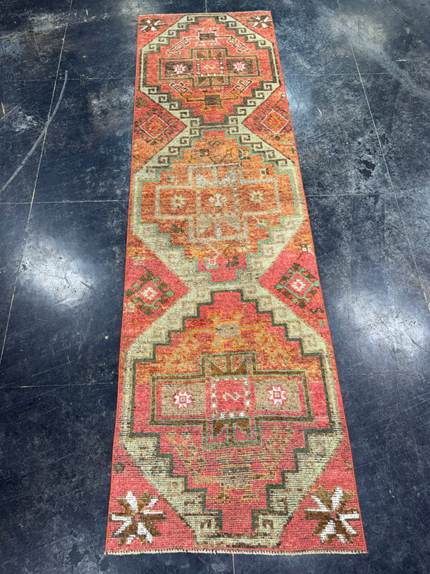 Turkish Vintage Runner Rug 2'11'' x 10' #24812