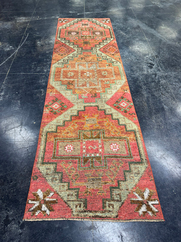 Turkish Vintage Runner Rug 2'11'' x 10' #24812