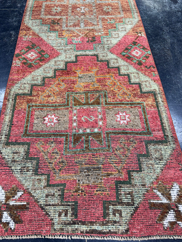 Turkish Vintage Runner Rug 2'11'' x 10' #24812