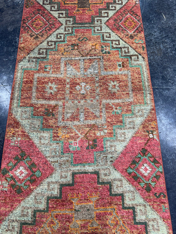 Turkish Vintage Runner Rug 2'11'' x 10' #24812