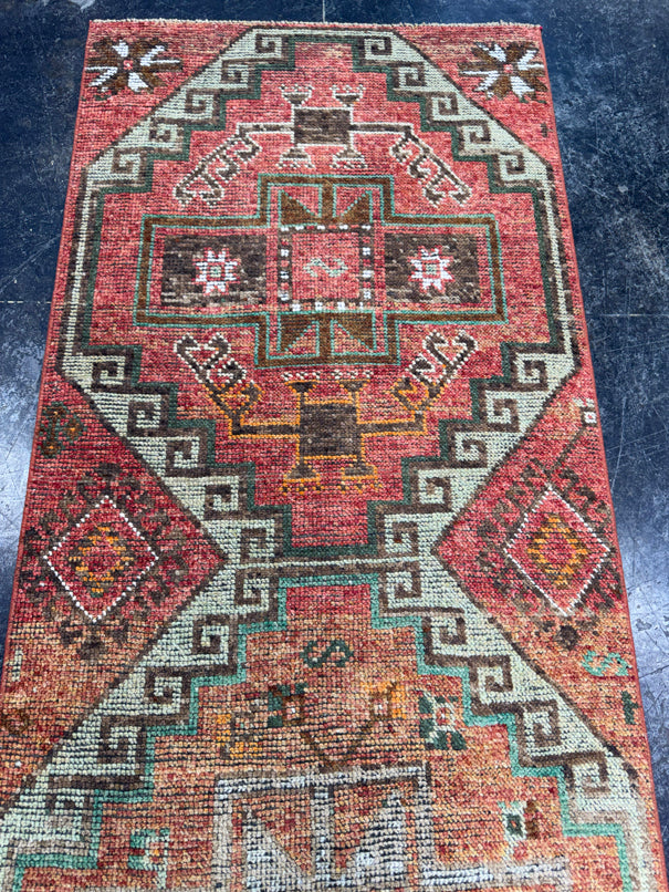 Turkish Vintage Runner Rug 2'11'' x 10' #24812