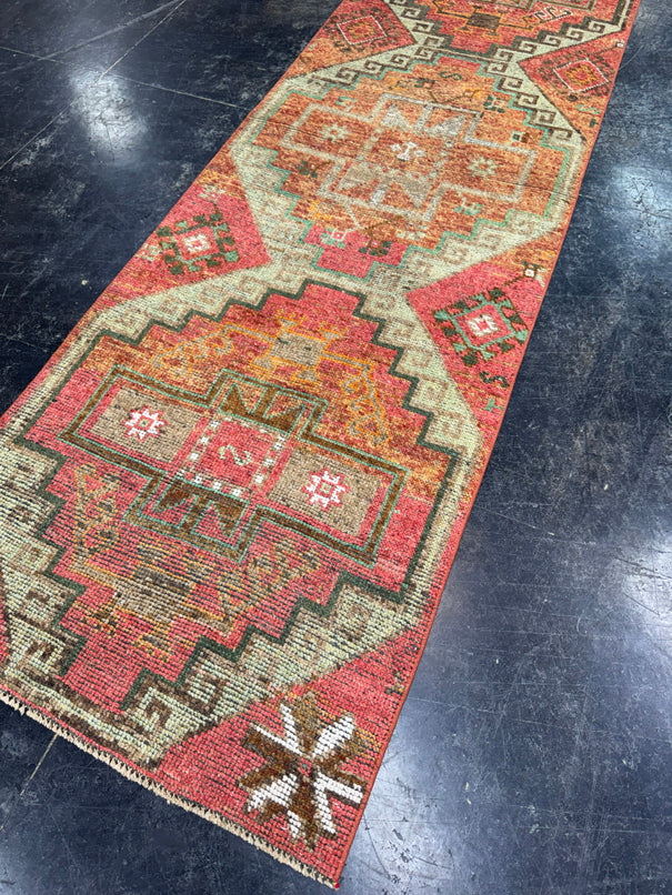 Turkish Vintage Runner Rug 2'11'' x 10' #24812