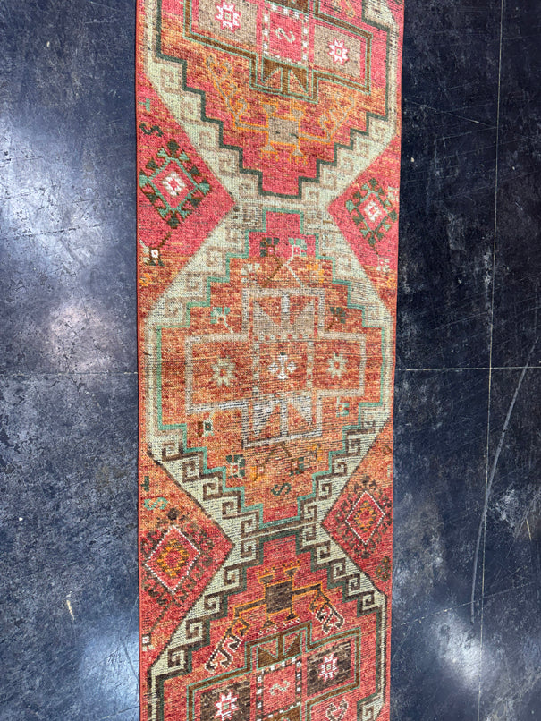 Turkish Vintage Runner Rug 2'11'' x 10' #24812