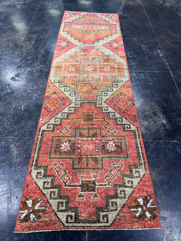 Turkish Vintage Runner Rug 2'11'' x 10' #24812
