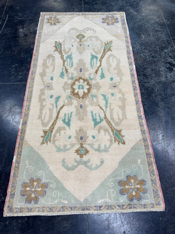 Turkish Vintage Runner Rug 3'2'' x 6'7'' #24811