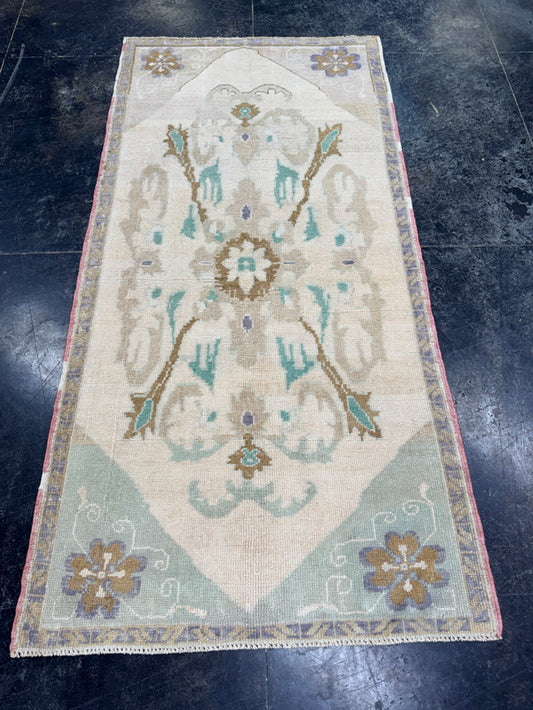 Turkish Vintage Runner Rug 3'2'' x 6'7'' #24811