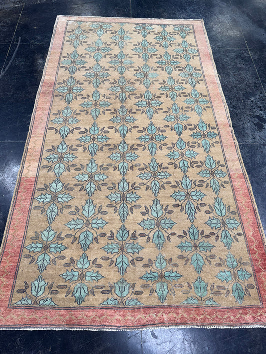 Turkish Vintage Rug 4'2'' x 7'5" #24798