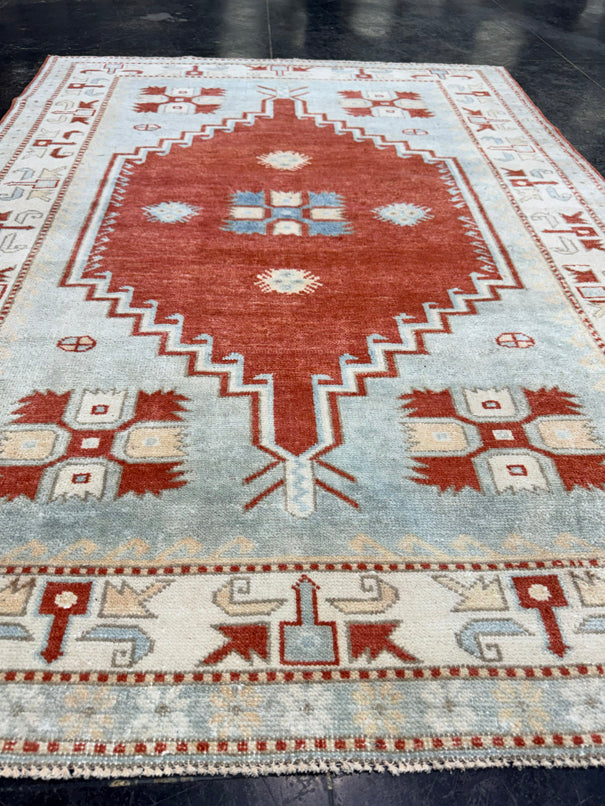 Turkish Vintage Rug 4'3" x 5'8" #24758