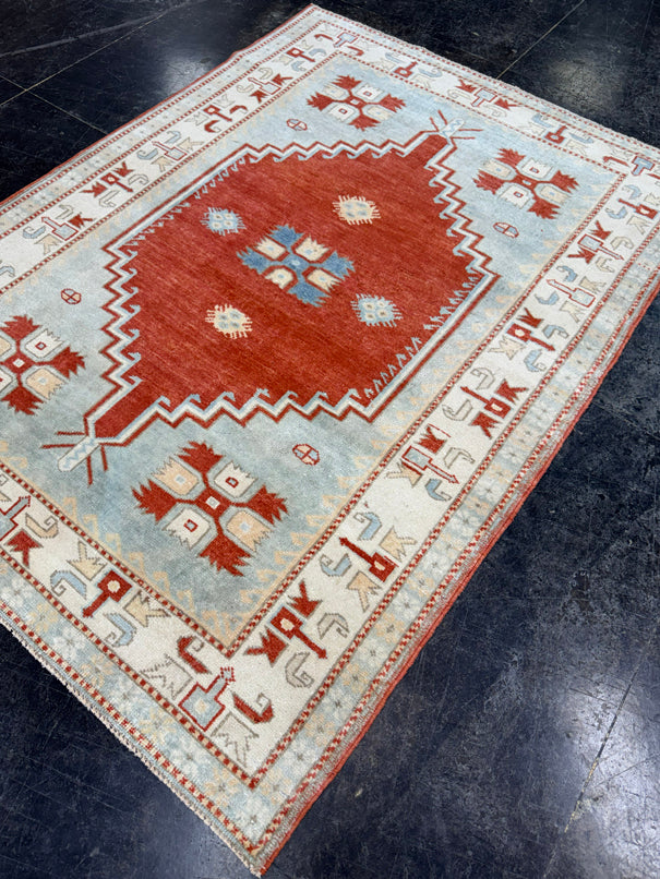 Turkish Vintage Rug 4'3" x 5'8" #24758