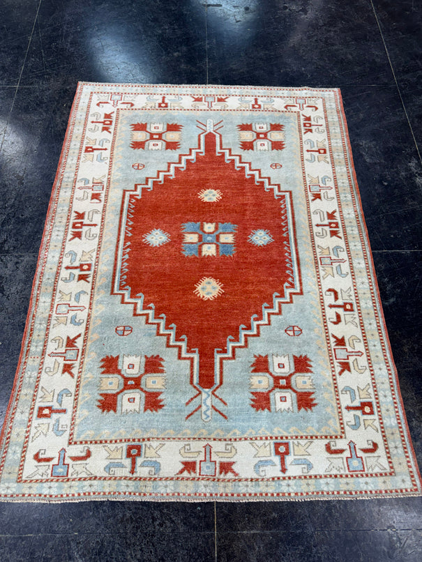 Turkish Vintage Rug 4'3" x 5'8" #24758