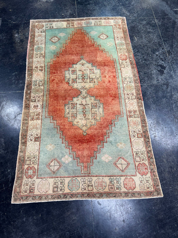Turkish Vintage Rug 3'7" x 6'2" #24759
