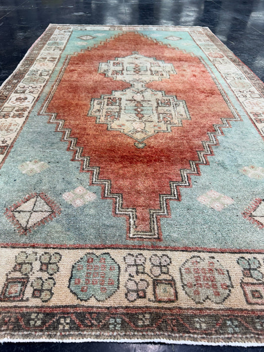 Turkish Vintage Rug 3'7" x 6'2" #24759
