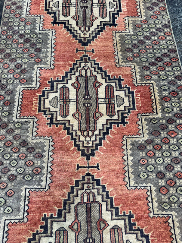 Turkish Vintage Runner Rug 3'2" x 7'5" #24744