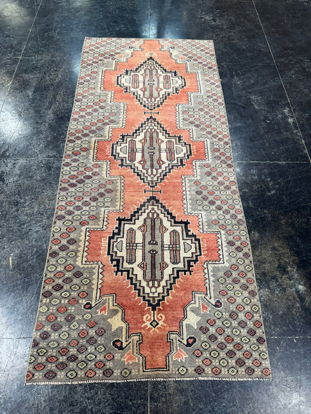 Turkish Vintage Runner Rug 3'2" x 7'5" #24744