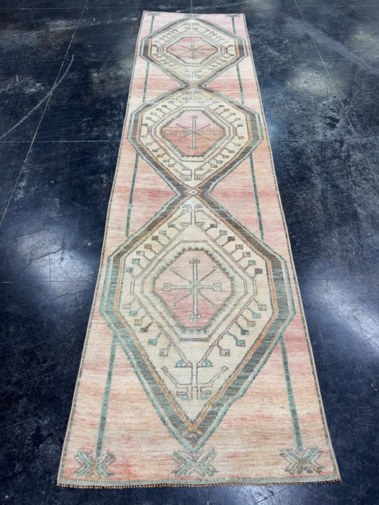 Turkish Vintage Runner Rug 2'9" x 10'11" #24740