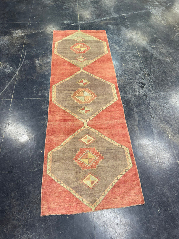 Turkish Vintage Runner Rug 3' x 9'3'' #13101