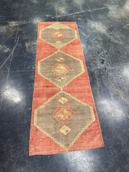 Turkish Vintage Runner Rug 3' x 9'3'' #13101