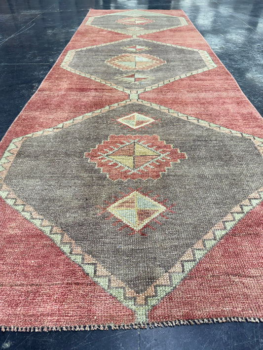 Turkish Vintage Runner Rug 3' x 9'3'' #13101