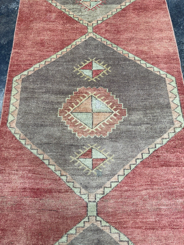 Turkish Vintage Runner Rug 3' x 9'3'' #13101