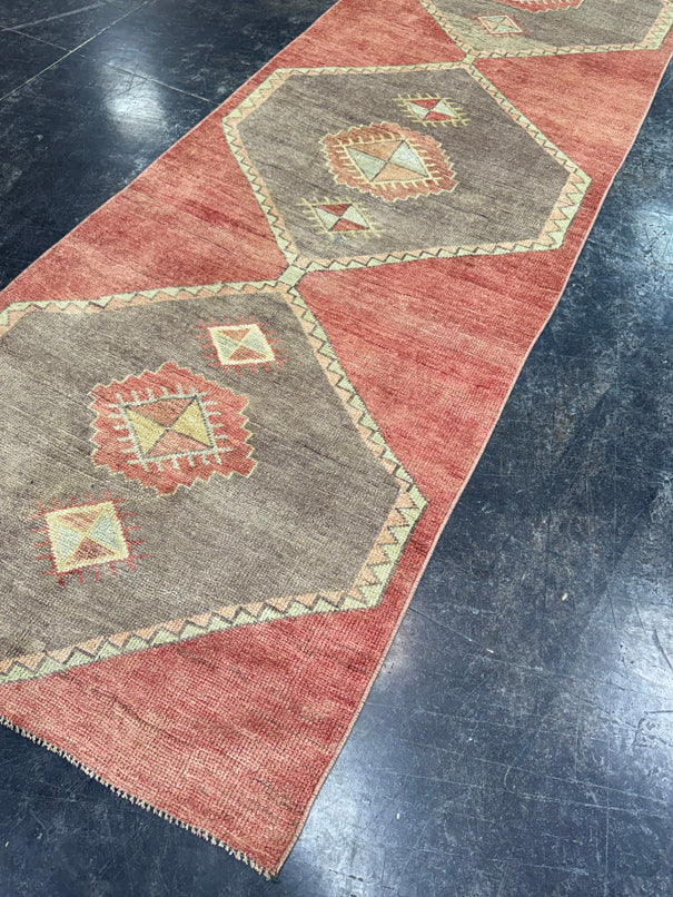 Turkish Vintage Runner Rug 3' x 9'3'' #13101