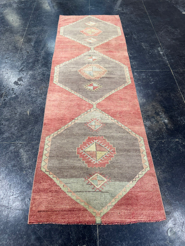 Turkish Vintage Runner Rug 3' x 9'3'' #13101
