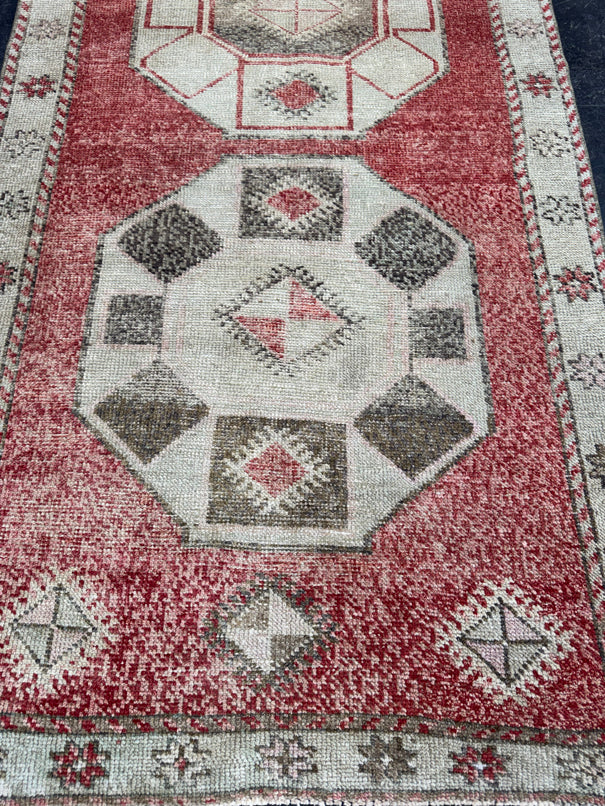 Turkish Vintage Runner Rug 3'5'' x 12'5'' #13099