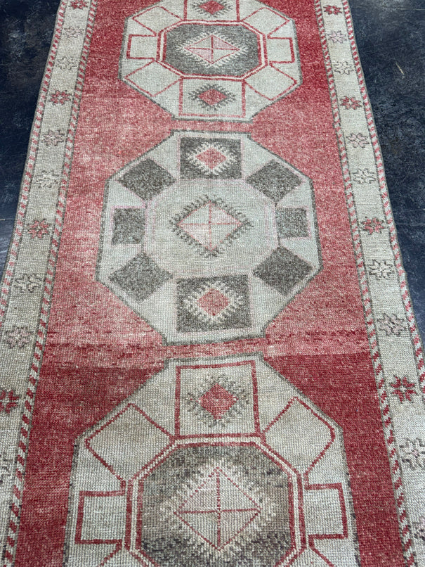 Turkish Vintage Runner Rug 3'5'' x 12'5'' #13099