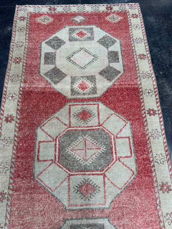 Turkish Vintage Runner Rug 3'5'' x 12'5'' #13099