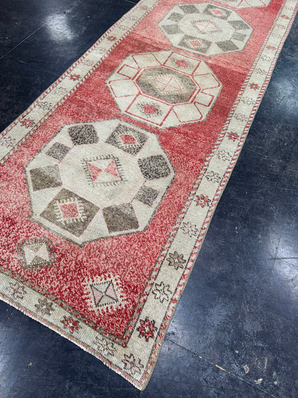 Turkish Vintage Runner Rug 3'5'' x 12'5'' #13099