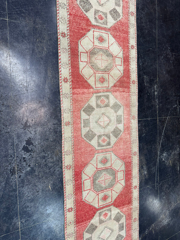 Turkish Vintage Runner Rug 3'5'' x 12'5'' #13099