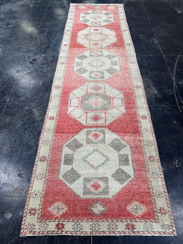 Turkish Vintage Runner Rug 3'5'' x 12'5'' #13099