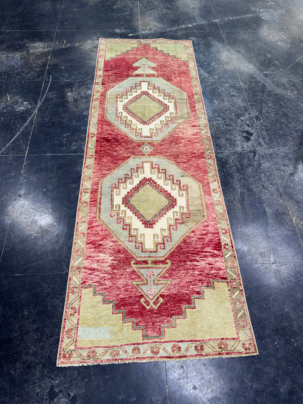 Turkish Vintage Runner Rug 3'5'' x 9'11'' #13098